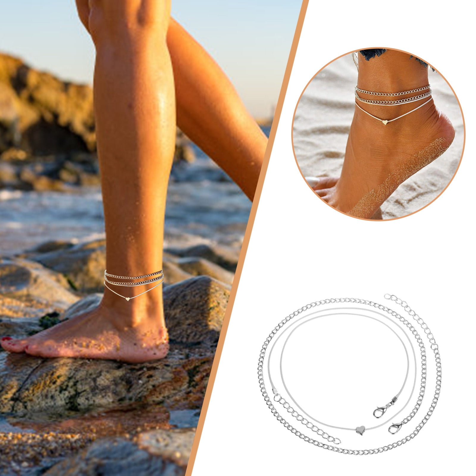 Sajuxon Ankle Bracelet Silver Anklet Fashion Foot Chain India | Ubuy