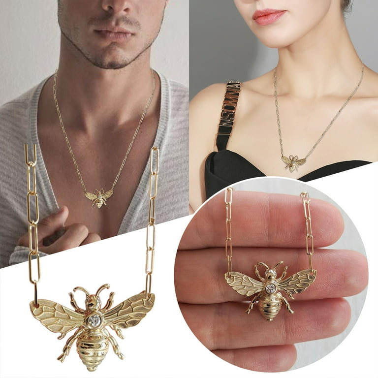 9ct gold store bumble bee necklace