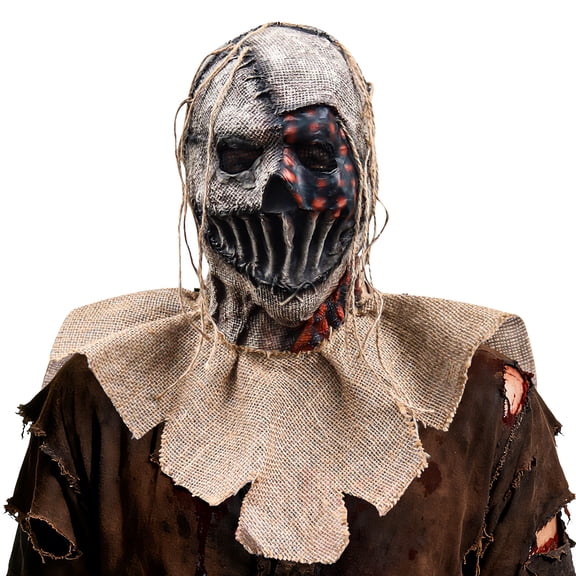 Bulex Creepy Skull Mask for Adults, Full Face Scarecrow Horror Mask for Halloween Cosplay Costume Haunted House Party Prop