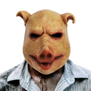 Bulex Halloween Scary Butcher Pig Latex Full Head Mask, Realistic Bloody Horror Adult Costume Mask Prop for Haunted House, Cosplay & Masquerade Party