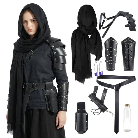 Bulex Medieval Renaissance Costume Faux Leather Accessory for LARP Halloween Ren Faire Cosplay