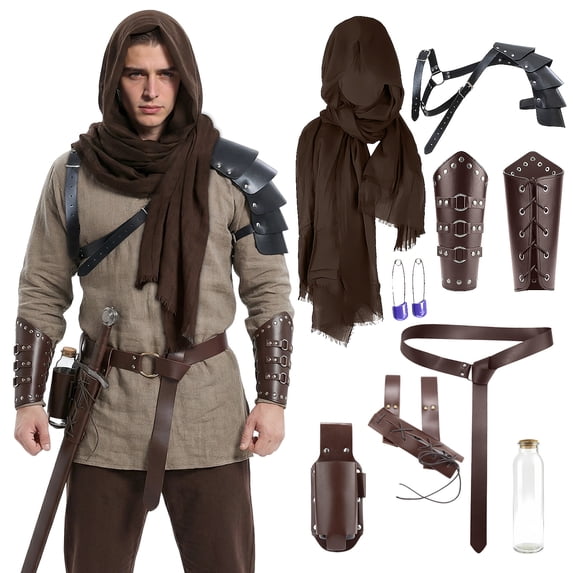 Bulex Medieval Renaissance Costume Faux Leather Accessory for LARP Halloween Ren Faire Cosplay