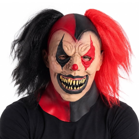 Bulex Terrifying Clown Mask Realistic Latex Full Head Mask for Halloween Costume Cosplay Haunted House Dress-Up Props