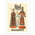 thumbnail image 1 of Bulgaria (Bulgarien) - Visit Tarnovo (Besuchen Sie Tarnovo)- Royal King Queen - - Vintage Travel Poster c.1960s - Fine Art Matte Paper Print (Unframed) 24x32in, 1 of 4