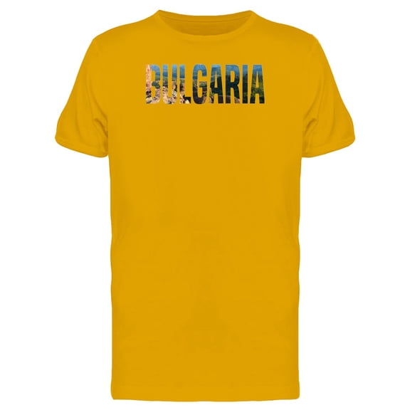 Bulgaria Country Name With Photo T-Shirt Men -Image by Shutterstock, Male Medium