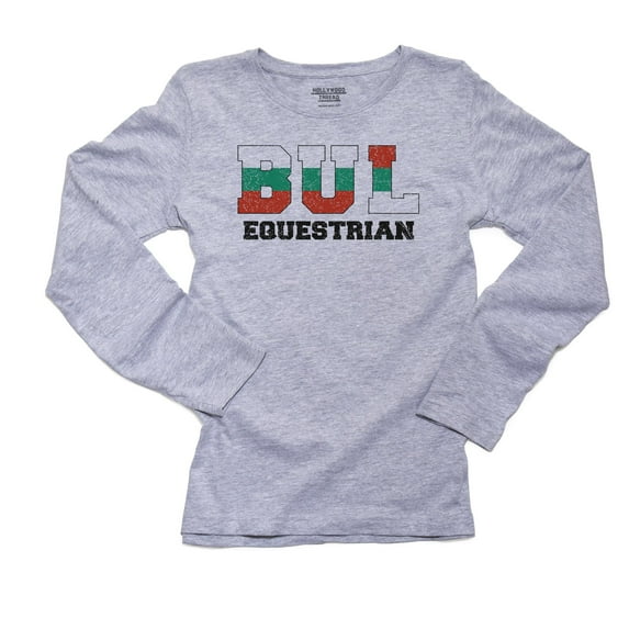 Bulgaria Equestrian - Olympic Games - Rio - Flag Women's Long Sleeve Grey T-Shirt