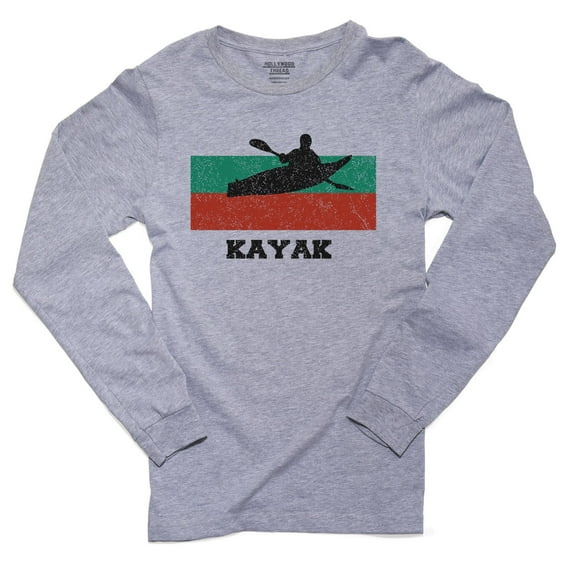 Bulgaria Olympic - Kayak - Flag - Silhouette Men's Long Sleeve Grey T-Shirt