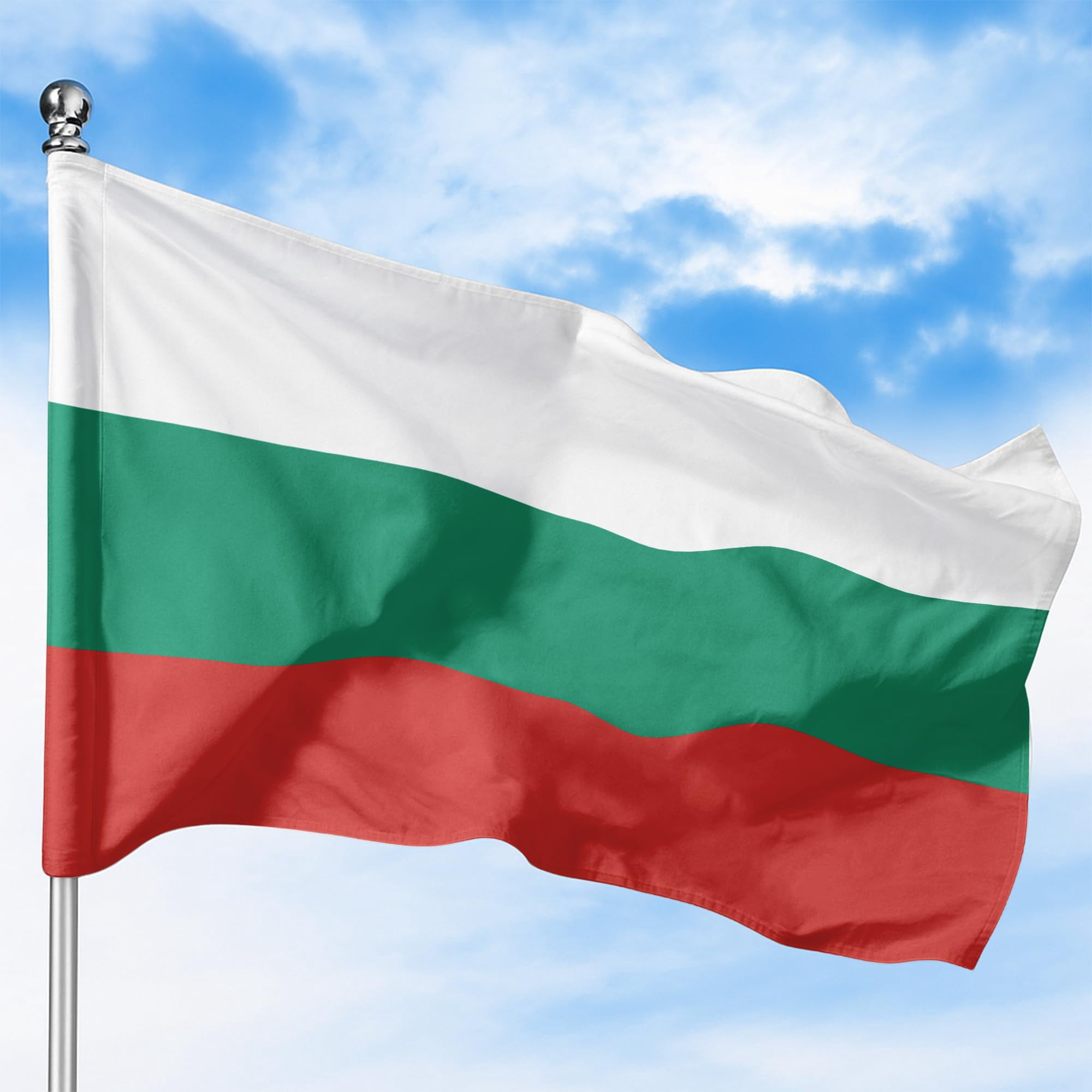 Bulgaria Outdoor Flag (1x1.5ft) by DreamController - Durable, Fade-Resistant Polyester, Double-Stitched, Brass Grommets - HD Printed Eastern Europe Flag - Made in USA