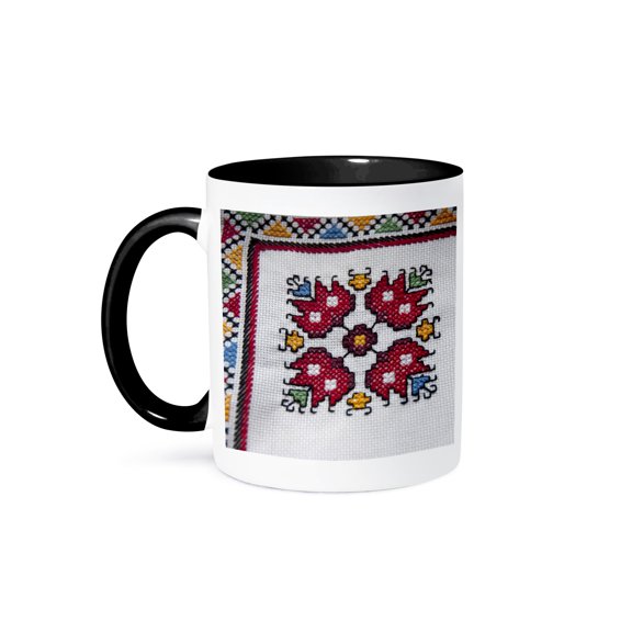 3drose, Bulgaria, Veliko Tarnovo, Embroidery, Craft - Eu05 Cmi0084 - Cindy Miller Hopkins, 11oz Two-tone Black Mug