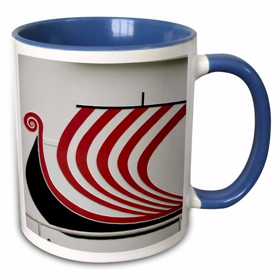 3drose, Bulgaria, Vidin, Viking Riverboat Logo - Eu05 Cmi0229 - Cindy Miller Hopkins, 11oz Two-tone Blue Mug