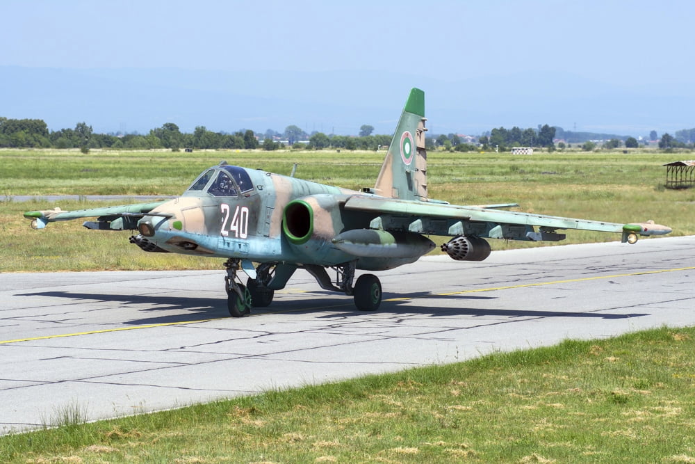 Bulgarian Air Force Sukhoi Su-25K aircraft Canvas Art - Daniele FaccioliStocktrek Images (17 x 12)