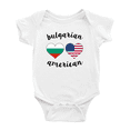 thumbnail image 1 of Bulgarian American Flag Two Hearts Cute Baby Bodysuit (White, 12-18 Months), 1 of 5