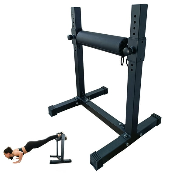 Bulgarian Split Squat Stand,Single Leg Squat Stand,11 Adjustable Roller Heights & Comfortable Padding for Squats,Stretching,Hip Thrusters,Triceps Exercises
