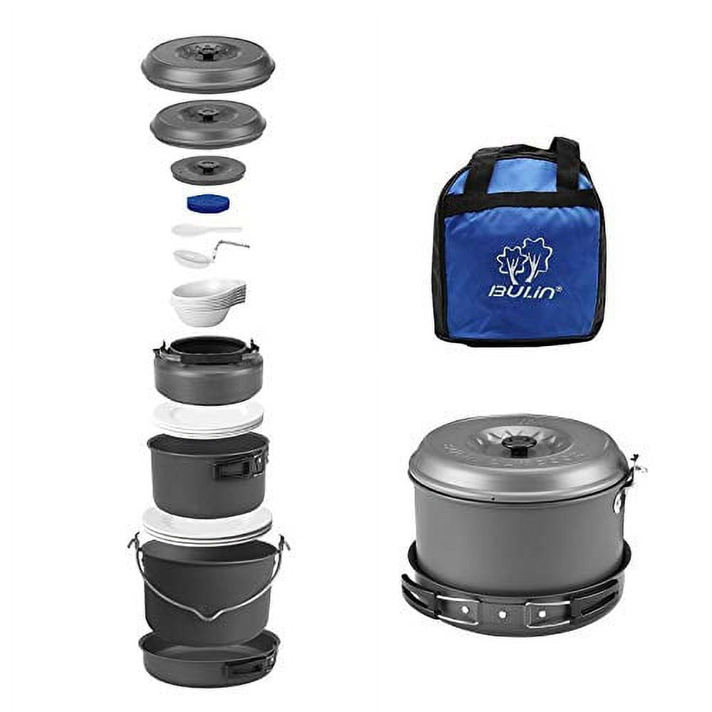 Bulin 24 Pcs Camping Cookwares Mess Kit Nonstick Lightweight