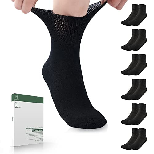 Bulinlulu Diabetic Socks Women&Men6 Pairs Bamboo Non Binding Diabetic