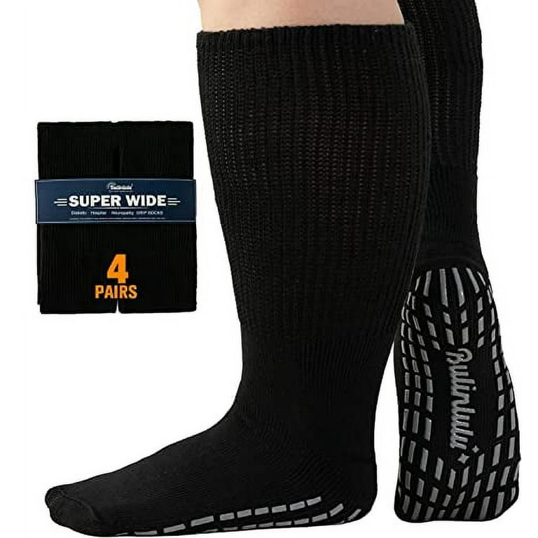 Bulinlulu Extra Wide Socks for Swollen Feet-4 Pairs Extra Wide
