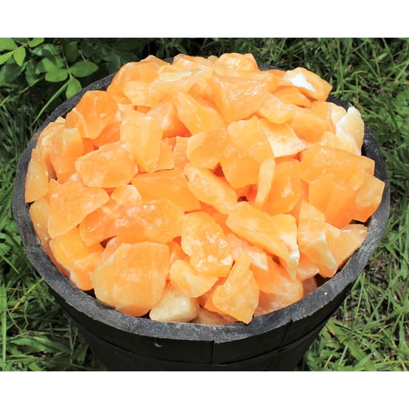 Bulk 1/2 lb Lot Natural Rough Orange Calcite (Crystal Raw Rock Lapidary 8 oz)