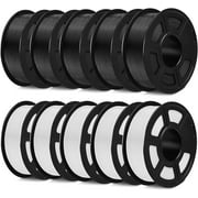 Bulk 10-Pack 3D PLA Filament 1.75mm 1KG, 3D Printer Filament Dimensional Accuracy +/- 0.02mm 2.2lbs 3D Printing Filament Fits for Most 3D Printers 5 Black & 5 White
