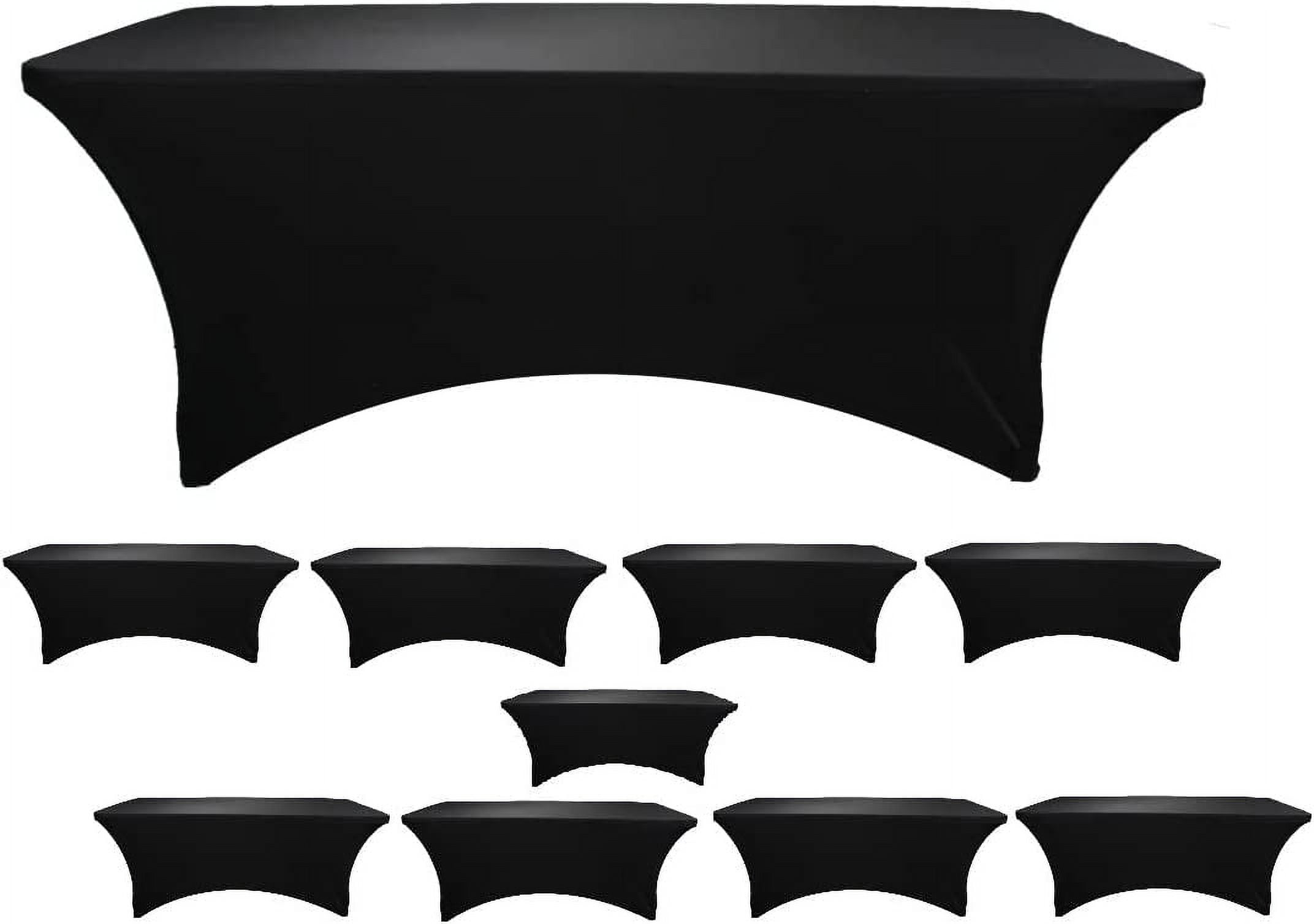 Bulk 10 Pack Case Stretch Spandex Table Covers (Black, 8 Foot ...