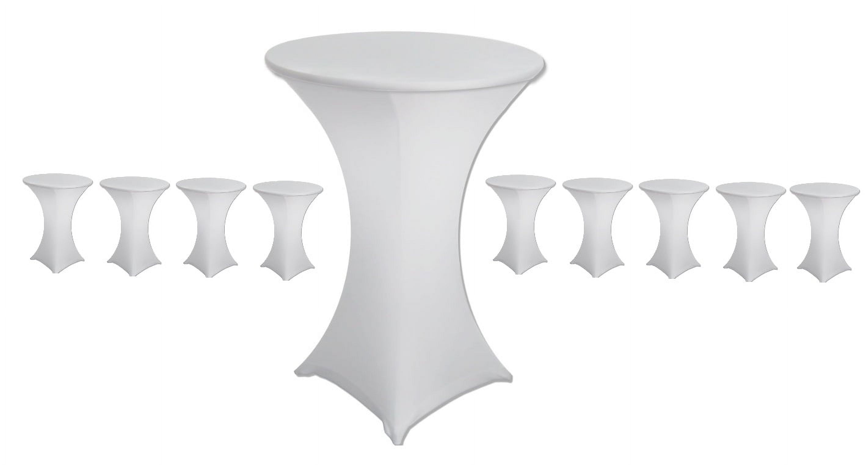 Bulk 10 Pack Case White 30 x 42 Stretch Spandex Cocktail Bar Table