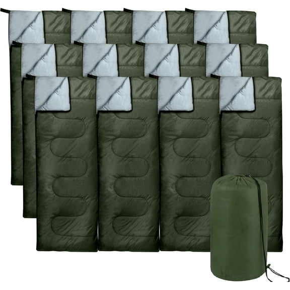 Bulk 10 Pack Envelope Sleeping Bags, 4 Seasons Warm or Cold Lightweight Indoor Outdoor Sleeping Bags for Adults, Backpacking, Camping