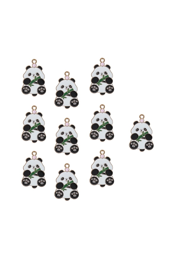Bulk 10 Panda Charm Adorable Cartoon Shaped Pendant for Handmade Accessories Jewelry Supplies Alloy Accessory