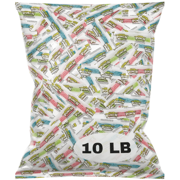 Bulk 10 Pound Bag of Sour Candy Twists Individually Wrapped Tart & Sweet Chewy Treats Party Favor & Snack Pack Mix
