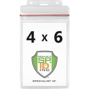 Bulk 100 Pack - Extra Large Waterproof Badge Holder - 4 X 6 Inch Passport & International Immunization Card - Heavy Duty Resealable Zip Top Closure by Specialist ID (Great for Cruise Essentials)