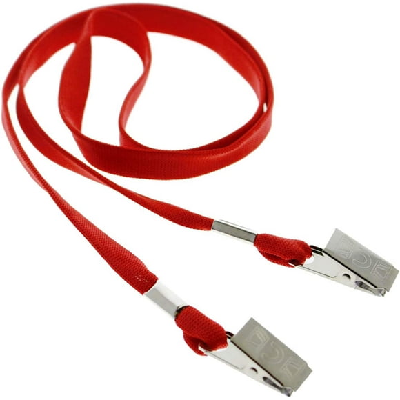 Bulk 100 Pack - Face Mask Lanyards - Premium Comfortable Neck Straps for Badge Holders - Twist Free 2 Hook Design (1 on Each End) for Special Event Badges, Credentials and Ticket Holders (Red)
