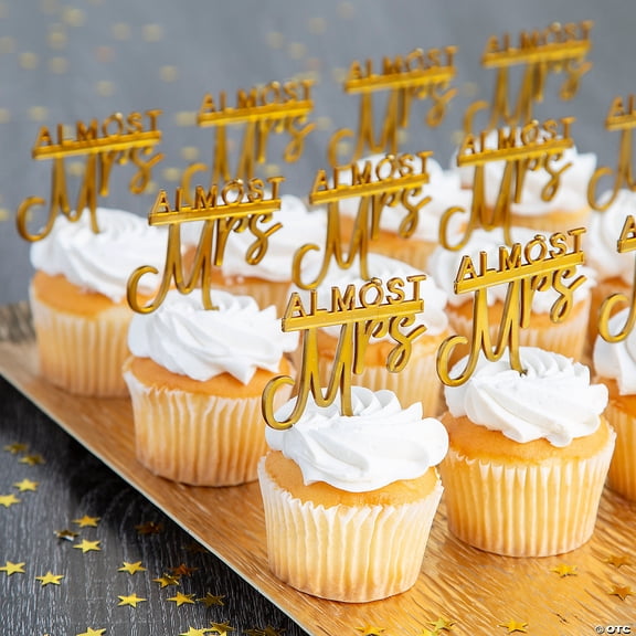 Bulk 100 Pieces Almost Mrs. Cupcake Toppers