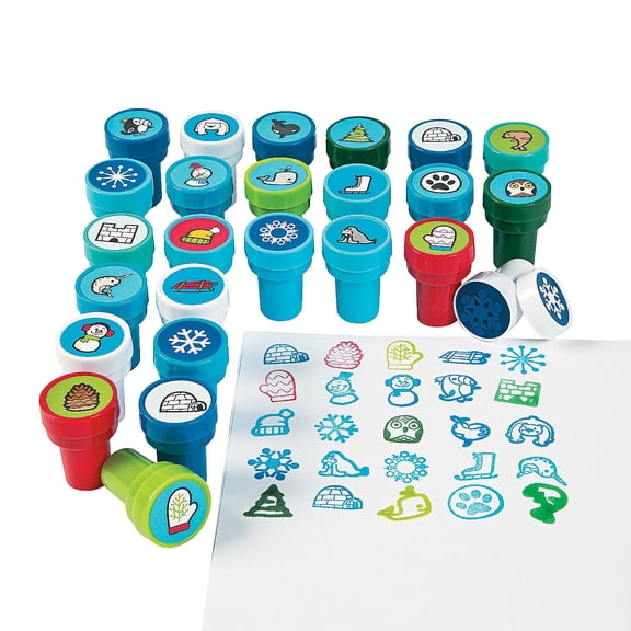 Bulk 100 Pieces Winter Stamper Assortment