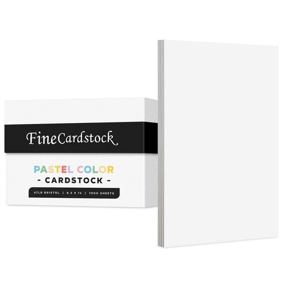 Bulk of 1000 Sheets, White 8.5" x 14" Menu Legal Size Pastel Color Card Stock Paper, 67Lb Vellum Bristol Cardstock | Perfect for School and Craft Projects