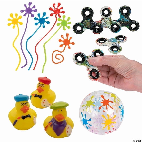 Bulk 108 Pieces Bright Paint Splatter Toy Assortment