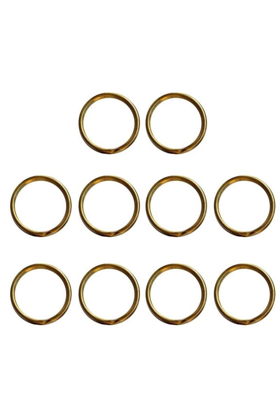 Bulk 10Pcs Brass Split Key Ring Keychain Key Holder Clasps Keyrings 12-35mm - 15mm