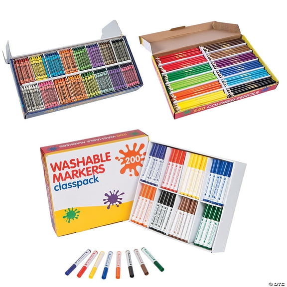Bulk 1240 Pieces Coloring Supplies Classroom Assortment
