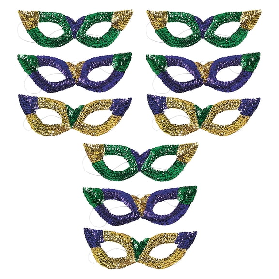 Bulk 144 Pieces Sequin Mardi Gras Masks