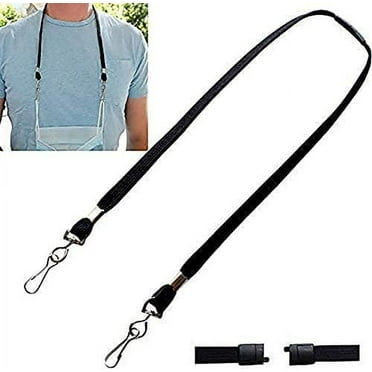 Bulk 25 Pack - Face Mask Lanyard with Safety Breakaway - Adult Size w Quick Release Break Away Clasp - Double Ended Holder, Hanger & Ear Saver w J Clips - Great for Teachers by Specialist ID (Black)