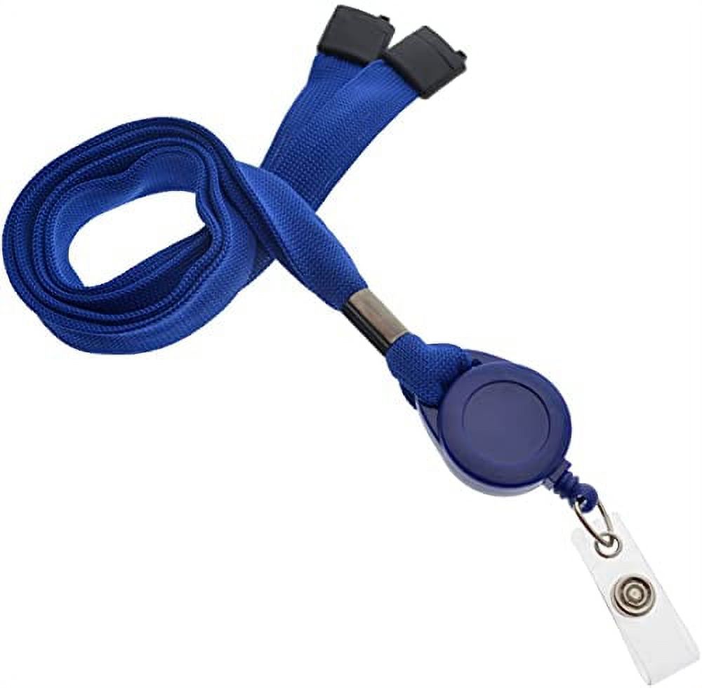 Bulk 25 Pack Retractable Badge Breakaway Comfort Lanyard Combo Stretchy Neck with Retracting