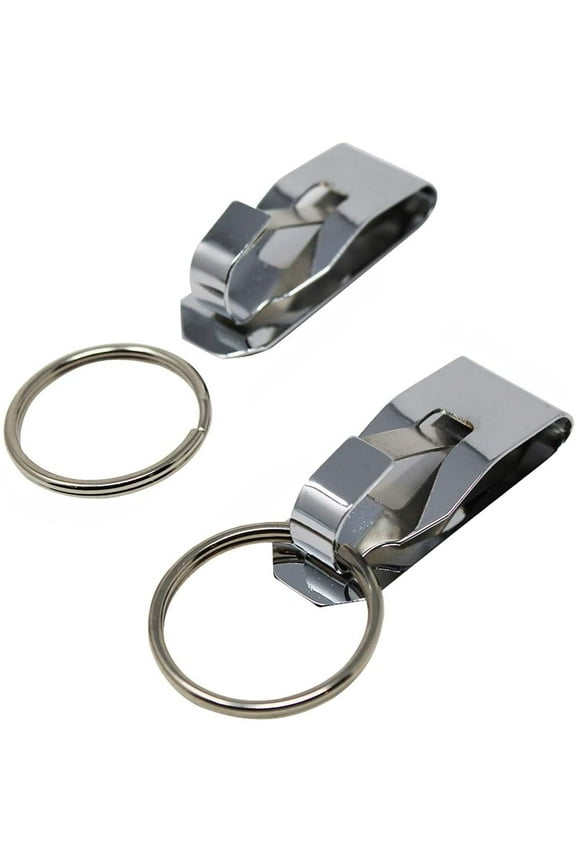 Bulk 25 Pack - Secure Belt Clip Key Holder with Metal Hook & Heavy Duty 1 1/4 Inch Keychain Ring - Metal Key Chain Keeper for ID Badge & Keys or Small Tools - Clips to 1.25" Belts by Specialist ID