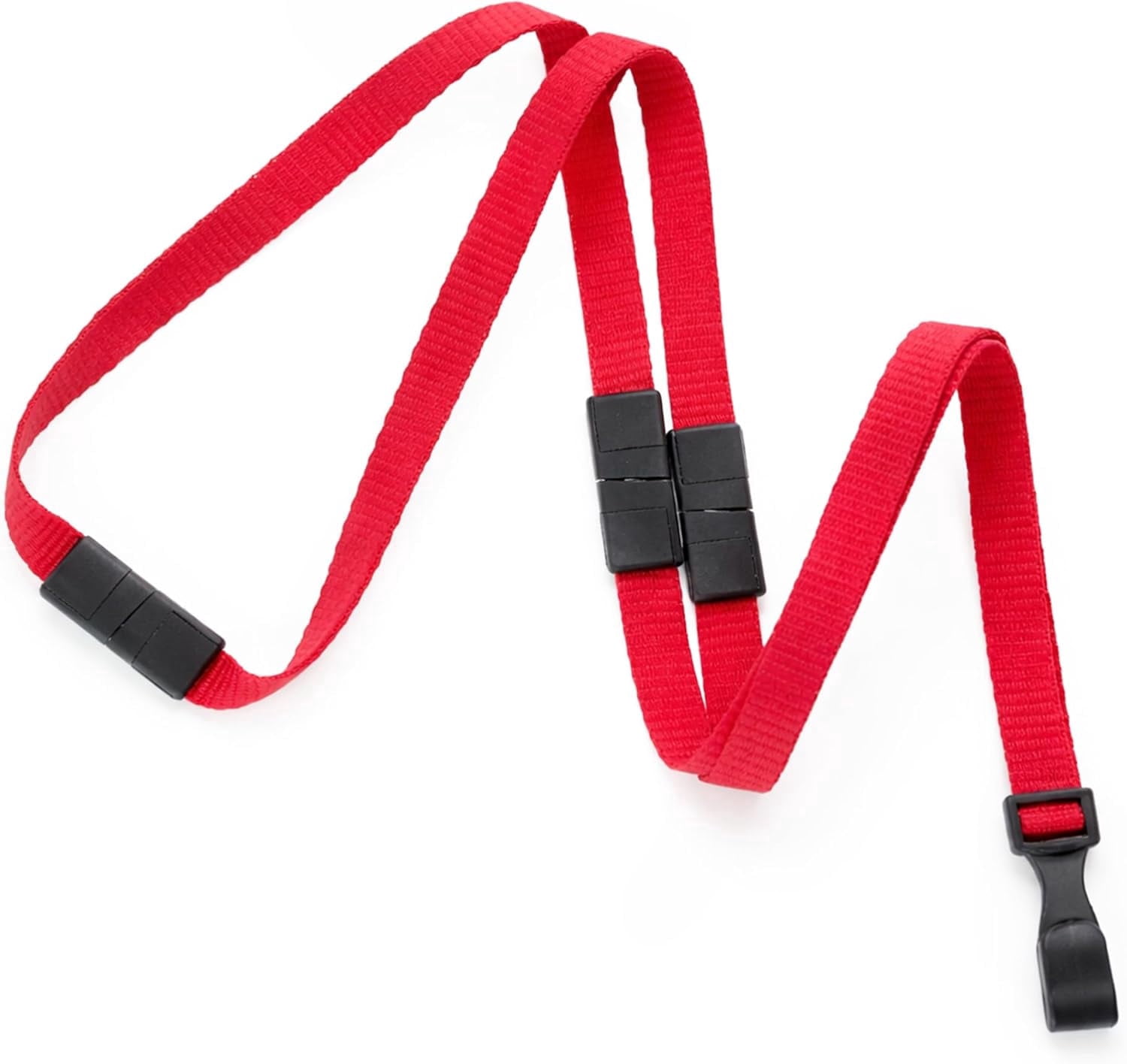 Bulk 25 Pack - Specialist ID Triple Breakaway Safety Lanyard - Multiple Break Away Clasp Lanyard with 3 Point Breakaway Design - Extra Safe ID Badge Holder for Teachers, Nurses & Healthcare (Red)
