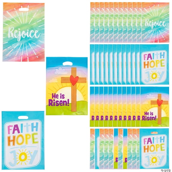 Bulk 250 Pieces Large Religious Easter Plastic Goody Bag Assortment