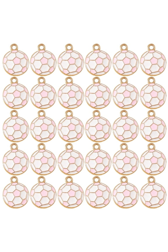 Bulk 30 Alloy Soccer Ball Trinkets Craft Charm For Sports Fans Jewelry Making