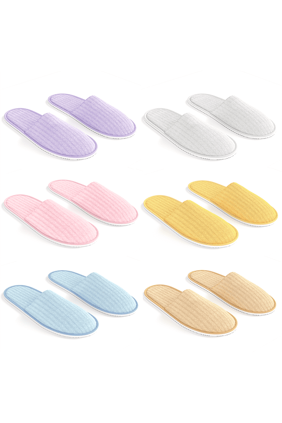 Bulk 30 Pairs Coral Non Slip Disposable Slippers Wholesale Bulk Hotel Slippers for Guests, Multicolor Reusable House Slippers, Indoor, Bathroom, Bedroom, Travel Slippers for Women, Men, Unisex