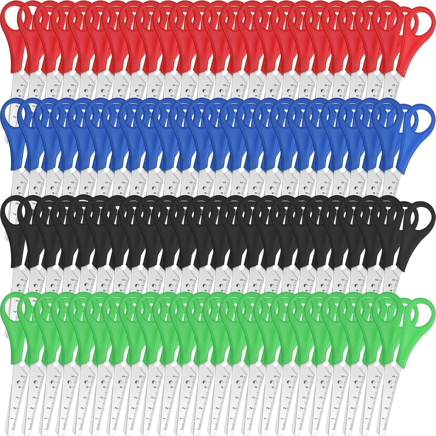 Bulk 300 Pack 5 Inch  Tip Safety Scissors with Comfort Grip, Assorted Colors for Office Home Sewing Fabric  Projects