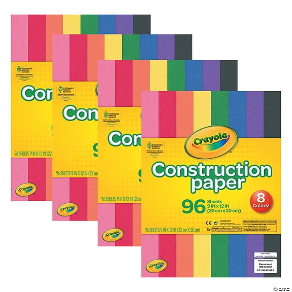 Bulk 384 Sheets of Crayola Assorted Colors 9" x 12" Construction Paper