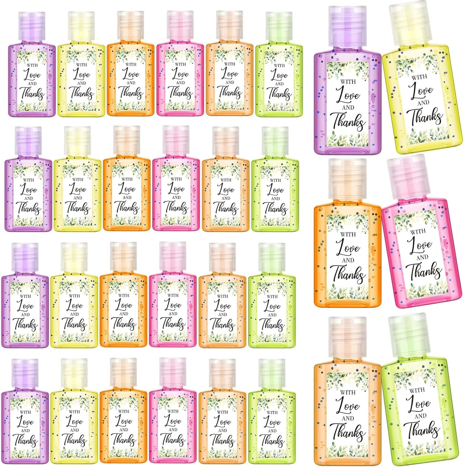 "In Sickness & Health" Hand Sanitizer Wedding Favor Labels - Set Of 36 Adhesive Stickers For 1oz Bottles