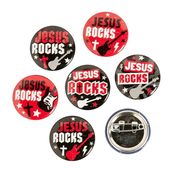 Bulk 48 Pc. Mini Jesus Rocks Buttons