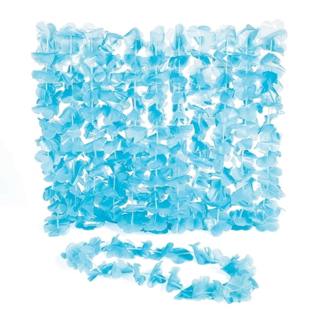 Bulk 48 Pieces Light Blue Flower Leis