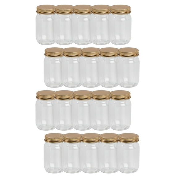 Bulk 48 Pieces Small Plastic Jars with Gold Lid