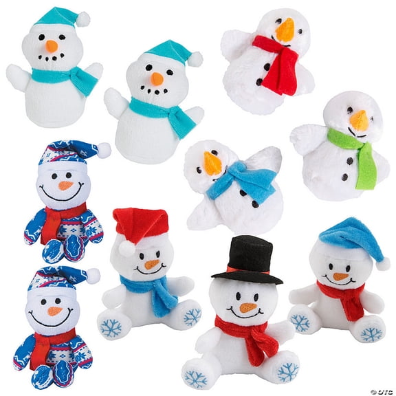 Bulk 48 Pieces Winter Stuffed Snowman Characters Assortment